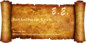 Bettelheim Erik névjegykártya